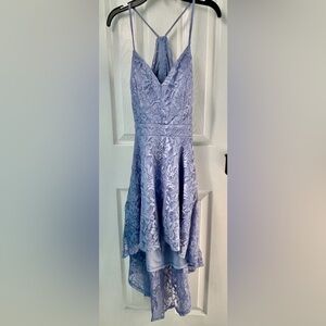 Cute Lilac Lace Fit-and-Flare Dress